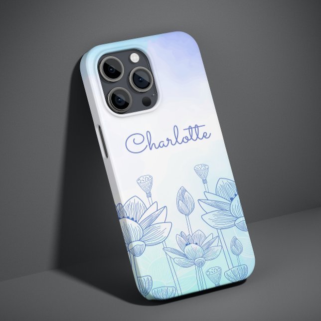 Pastell Floral Silhouette Overlay Personalisierter Case-Mate iPhone Hülle (Von Creator hochgeladen)