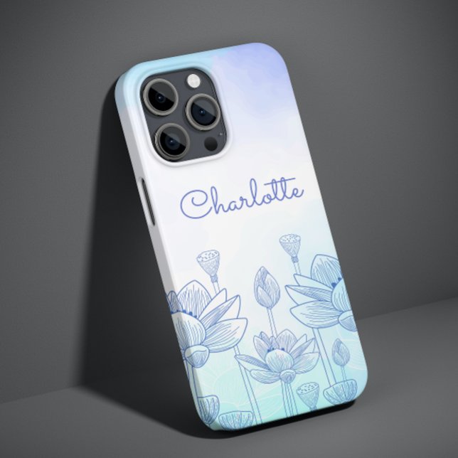 Pastell Floral Silhouette Overlay Personalisierter Case-Mate iPhone Hülle (Von Creator hochgeladen)
