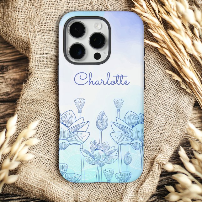 Pastell Floral Silhouette Overlay Personalisierter Case-Mate iPhone Hülle (Von Creator hochgeladen)