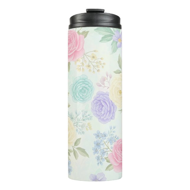 Pastell Floral Thermal Tumbler Thermosbecher (Vorderseite)