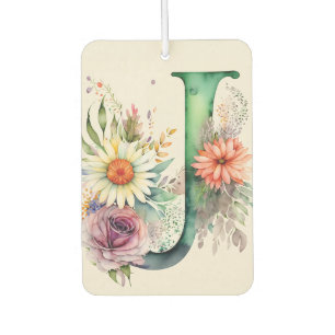 Pastell Floral Watercolor Monogram Blume Daisy Autolufterfrischer