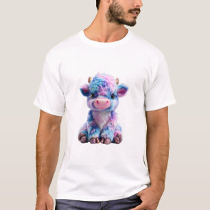 Pastell Fluffige Highland-Kuh Fantasy-Kalb Männer T-Shirt