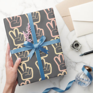 Pastell-Friedenszeichen-Handmuster-Design Geschenkpapier