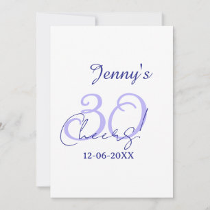 Pastell-Frohe 30. Geburtstag lila elegant Name da Einladung