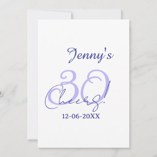 Pastell-Frohe 30. Geburtstag lila elegant Name da Einladung