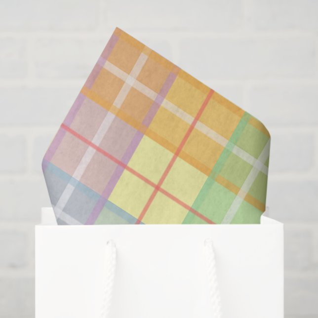 Pastell-Frühlings-Karo  Seidenpapier (Geschenktüte)