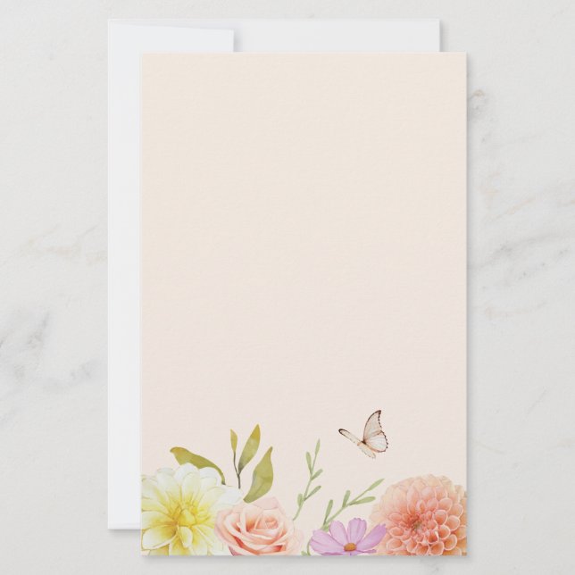 Pastell-Frühlingsblumen-Schreibwaren Briefpapier (Vorderseite)