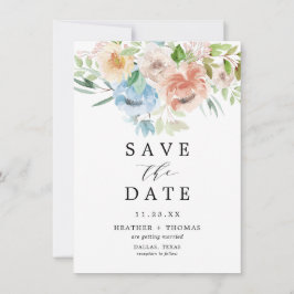 Pastell Garden Blue Watercolor Save The Date