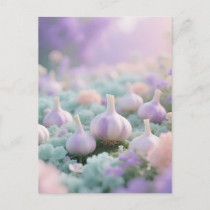 Pastell-Gardentraumlandschaft mit Knoblauch Postkarte