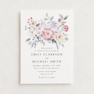 Pastell-Garten-Blumen-Hochzeitseinladung Einladung