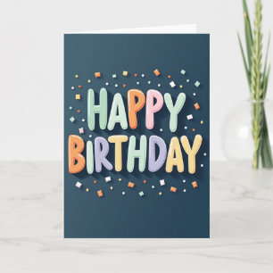 Pastell-Geburtstags-Typografie-Karte Karte