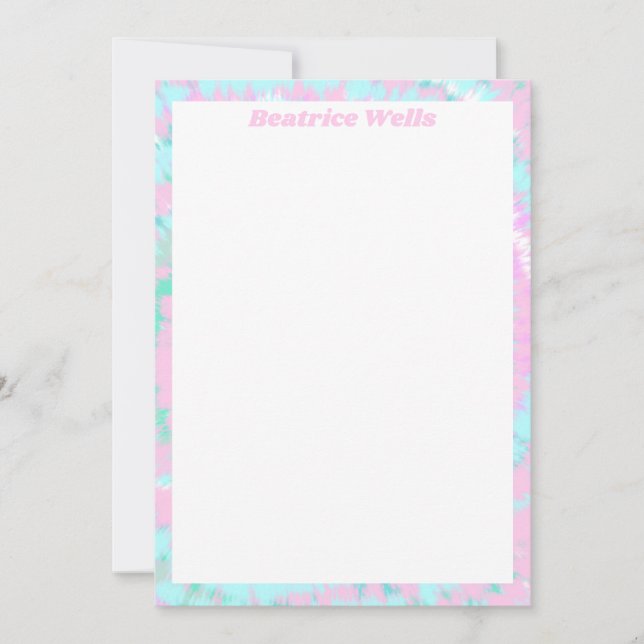 Pastell Gefärbte Krawatte Muster Pink Aqua Minze G (Vorderseite)