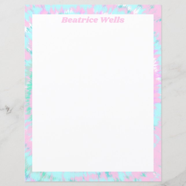 Pastell Gefärbte Krawatte Muster Pink Aqua Minze G (Vorderseite)