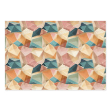 Pastell-Geometrischer Pop | Set aus Verpackungspap