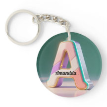Pastell-Geometrisches 3D-Monogramm Buchstabe A
