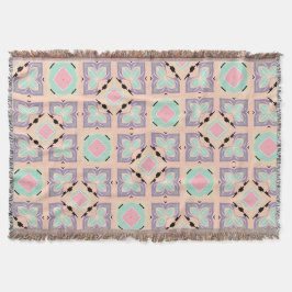 Pastell-Geometrisches Fliesenmuster | Rosa Mint Li Decke