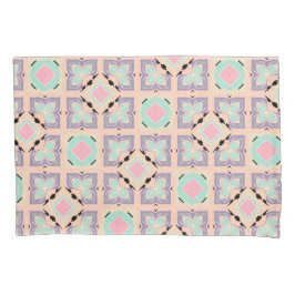 Pastell-Geometrisches Fliesenmuster | Rosa Mint Li Kissenbezug