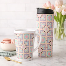 Pastell-Geometrisches Fliesenmuster | Rosa Mint Li