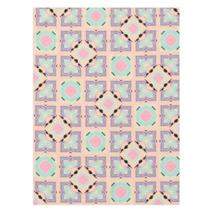Pastell-Geometrisches Fliesenmuster Rosa Mint Li Tischdecke