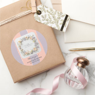 Pastell-Geschlechtsneutrale-Wildblumen-Baby-Party Runder Aufkleber