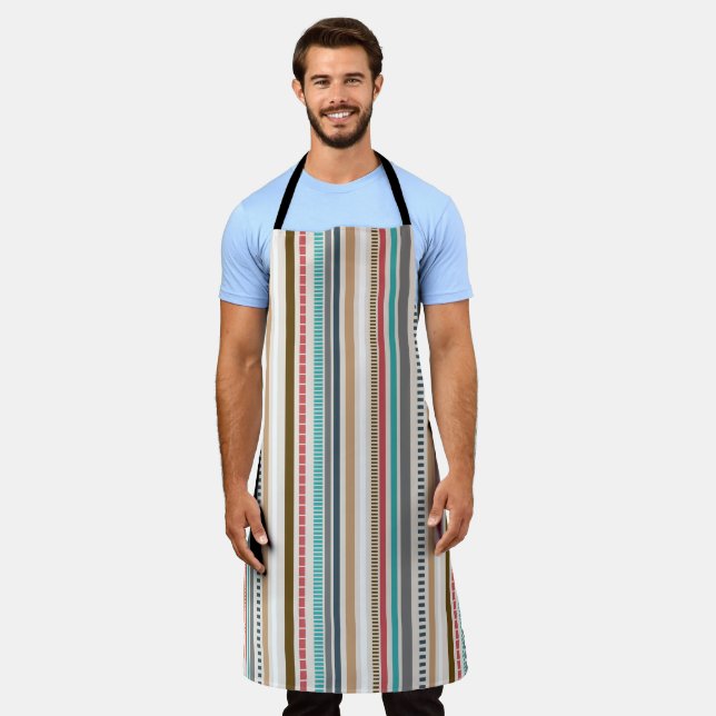 Pastell gestreifte Schürze für Herren (Getragen)