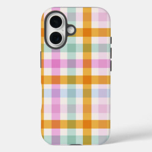 Pastell-Gingham-Handyhülle iPhone 16 Hülle