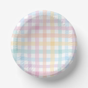 Pastell-Gingham Pappteller