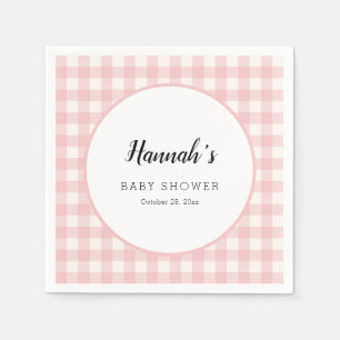 Pastell-Gingham-Servietten Baby Shower Serviette