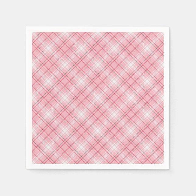 Pastell Gingham Servietten Softrot (Vorderseite)