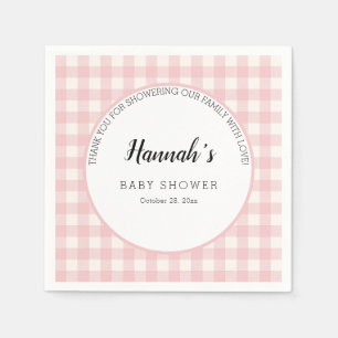 Pastell-Ginghamservietten Baby Shower Serviette