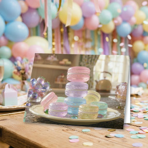Pastell-Glas-Macarons-Kekse Alles Gute zum Gebur Karte
