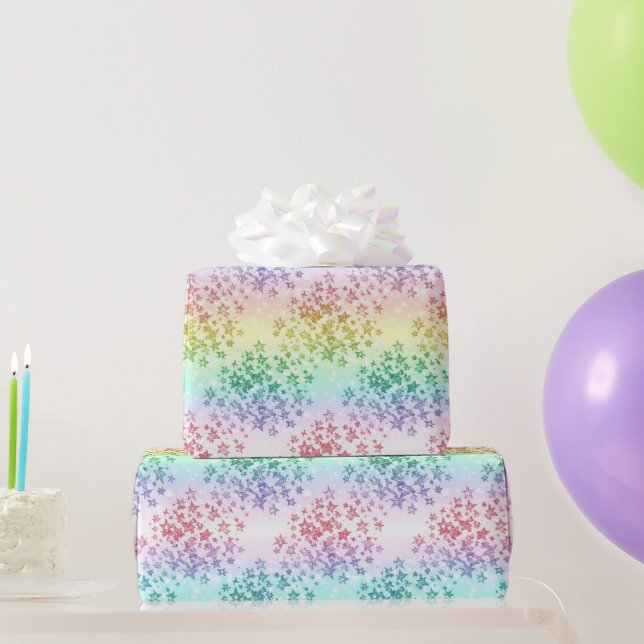 Pastell Glitter Ombre Regenbogenfarben-Muster  Geschenkpapier (Partygeschenke)