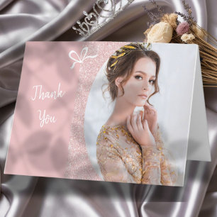 Pastell Glitter Pageant Dankeskarte