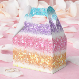 Pastell Glitter Regenbogen Geschenkschachtel
