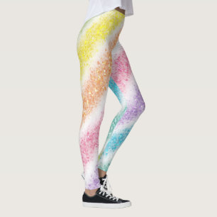 Pastell Glitter Regenbogen Leggings