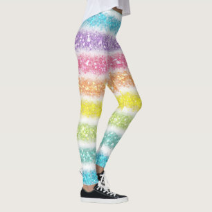 Pastell Glitter Regenbogen Leggings