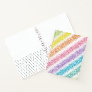 Pastell Glitter Regenbogen Notizbuch