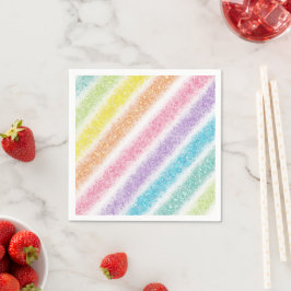Pastell Glitter Regenbogen Serviette