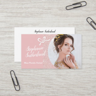 Pastell Glitzer Pageant Business Card Visitenkarte