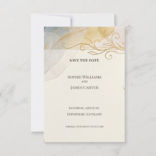Pastell-Gold-Barock-Karte zur Vorabanzeige des Hoc Save The Date