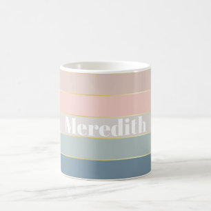 Pastell Gold Custom Summer Color Block Streifen Kaffeetasse