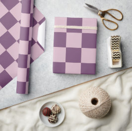 Pastell Goth Pink und Lila Schachbretter Geschenkpapier