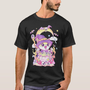 Pastell-Goth-Wicca-Katze gruselige Hexenkatze und  T-Shirt