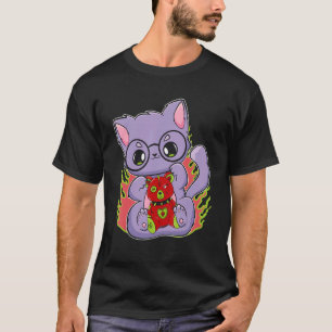 Pastell-Gothic-Katze mit Teddybär für Horror-Fans T-Shirt