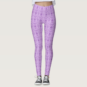 Pastell-Gotische-Barock-Totenkopf-Muster-Leggings Leggings