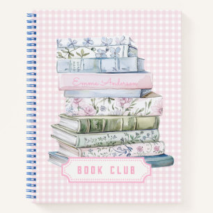 Pastell-Grandmillennial-Buchclub Notizbuch