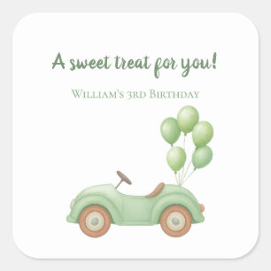 Pastell Green Car & Balloon Aufkleber