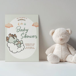 Pastell Green Orange Schlafwolke Baby Dragon Einladung