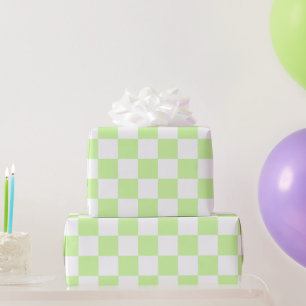 Pastell grün kariertes Niedliches Retro-Kariertes Geschenkpapier