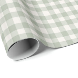 Pastell-grünes Gingham-Muster Geschenkpapier